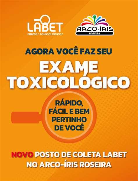 toxicológico labet - onde fazer exame toxicológico gratuito